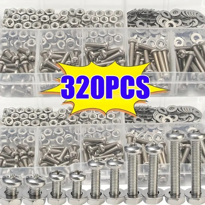 Furniture Hardware Kit - 320 peças conjunto de porcas e