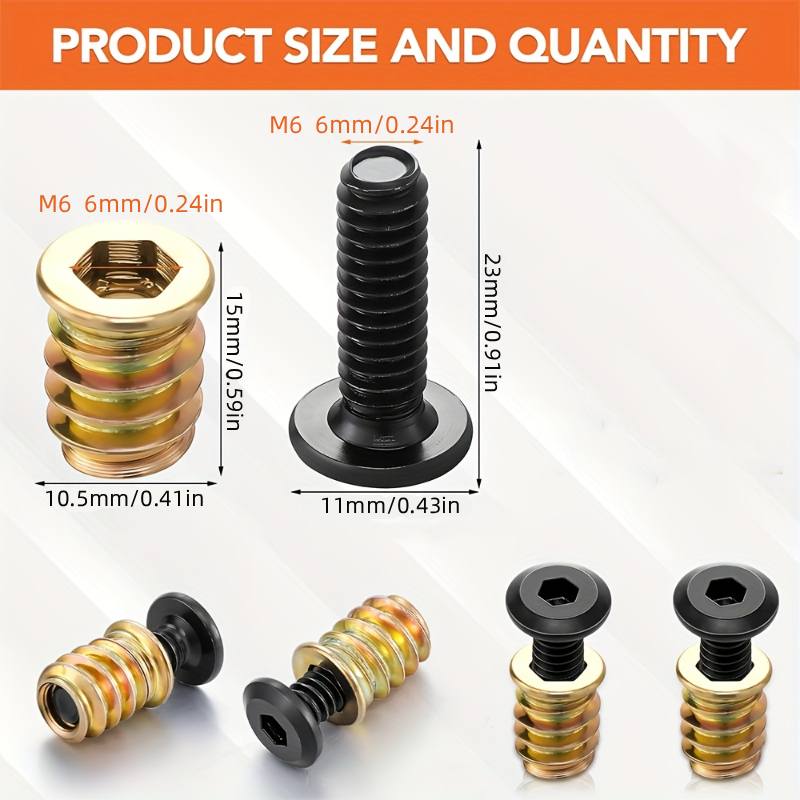 Furniture Hardware Kit - 10 pçs porca rosqueada inserções kit